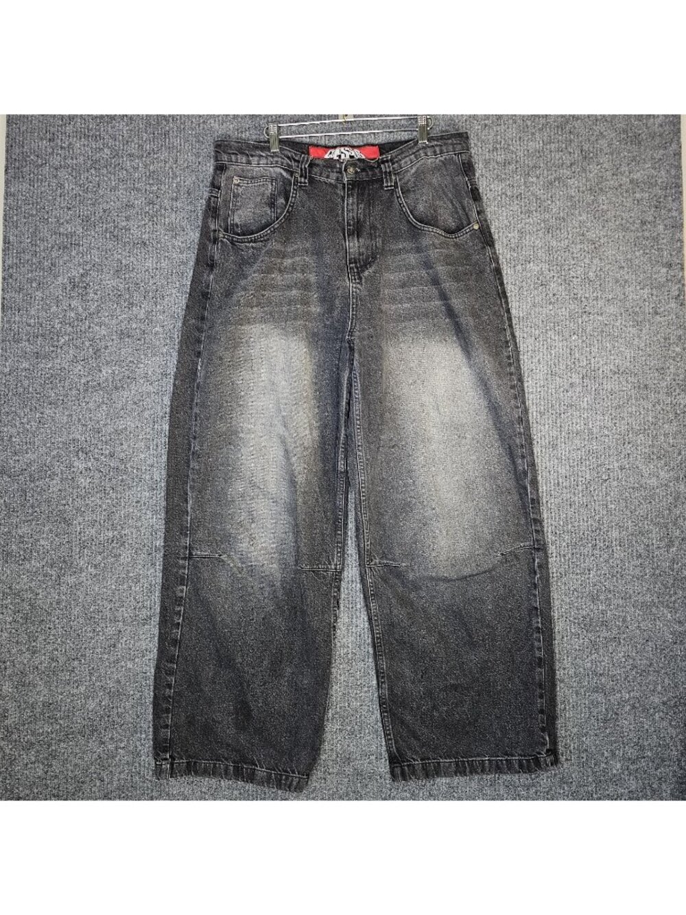 Jaded London Jeans Mens 36 x 30 Black Wide Leg Colossus Fit Denim